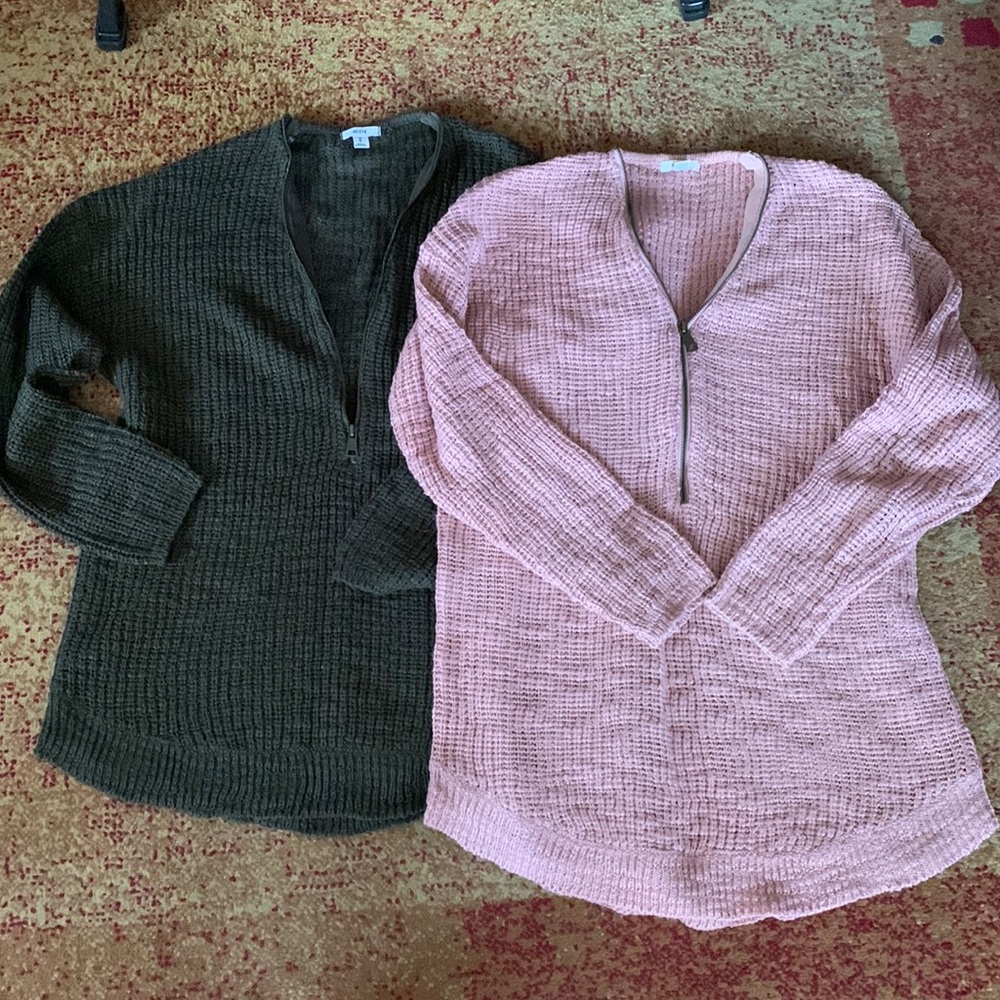 2pc Long sleeve zip up sweaters